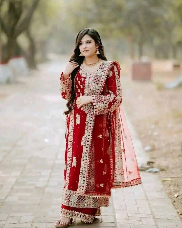 Deep Maroon  with Heavy Embroidery