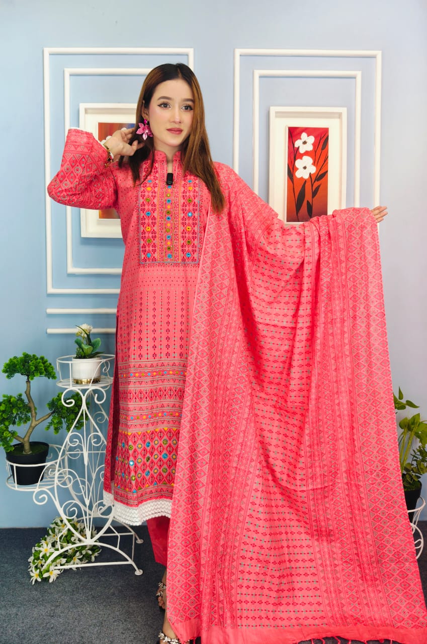 প্রিমিয়াম সুতি থ্রি পিস