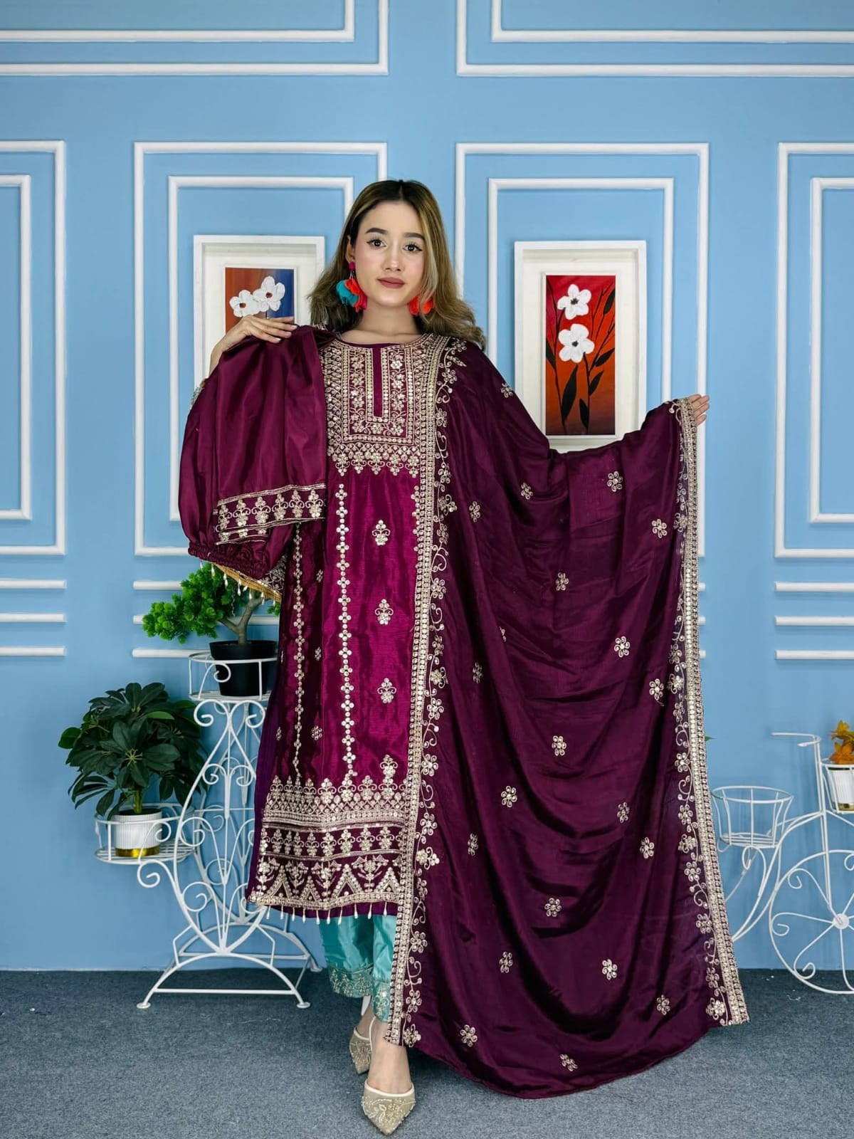 চিনোন সফট জর্জেট থ্রি পিস